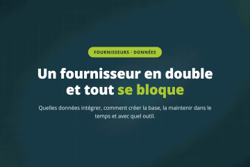 Un fournisseur en double et tout se bloque — Quelles données intégrer, comment créer la base, la maintenir dans le temps et avec quel outil.