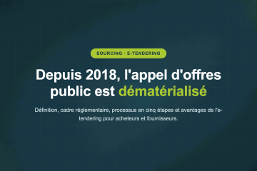 Depuis 2018, l'appel d'offres public est dématérialisé — Définition, cadre réglementaire, processus en cinq étapes et avantages de l'e-tendering pour acheteurs et fournisseurs.
