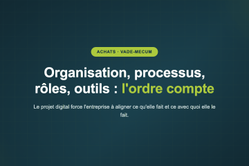 Organisation, processus, rôles, outils : l'ordre compte — Le projet digital force l'entreprise à aligner ce qu'elle fait et ce avec quoi elle le fait.